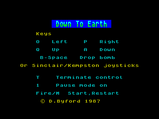 Down to Earth — ZX SPECTRUM GAME ИГРА