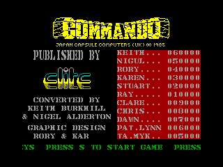 COMMANDO — ZX SPECTRUM GAME ИГРА