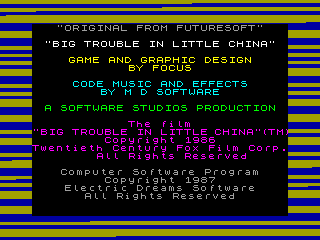 Big Trouble in Little China — ZX SPECTRUM GAME ИГРА