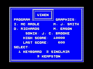 VIXEN 1 — ZX SPECTRUM GAME ИГРА