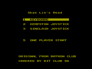 Shao-Lin's Road — ZX SPECTRUM GAME ИГРА