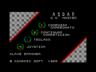 Aspar GP Master — ZX SPECTRUM GAME ИГРА