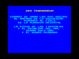 Dea Tenebrarum — ZX SPECTRUM GAME ИГРА