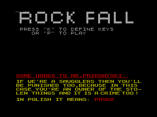 ROCK FALL — ZX SPECTRUM GAME ИГРА