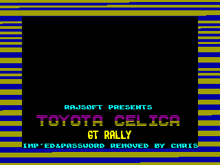 Toyota Celica GT Rally — ZX SPECTRUM GAME ИГРА