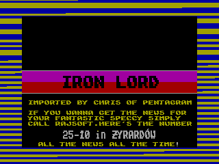 Iron Lord — ZX SPECTRUM GAME ИГРА