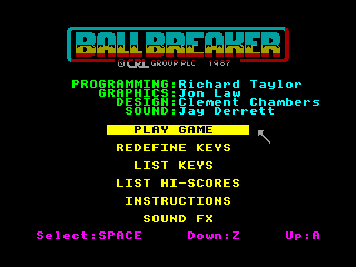 Ball Breaker — ZX SPECTRUM GAME ИГРА