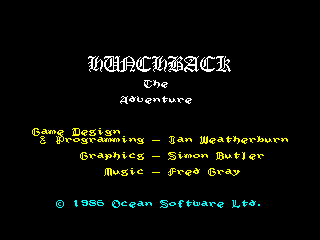Hunchback - The Adventure — ZX SPECTRUM GAME ИГРА