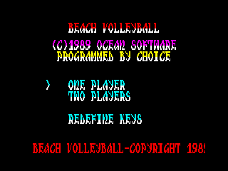 Beach Volley — ZX SPECTRUM GAME ИГРА