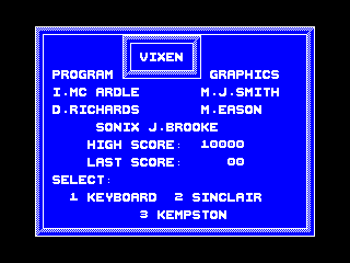 VIXEN 3 — ZX SPECTRUM GAME ИГРА