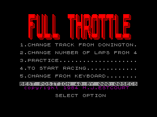 Full Throttle — ZX SPECTRUM GAME ИГРА
