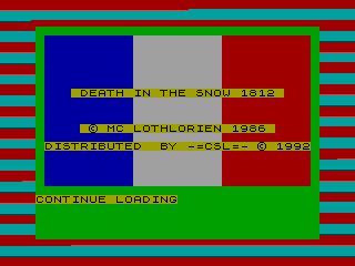 Death in the Snow 1812 — ZX SPECTRUM GAME ИГРА