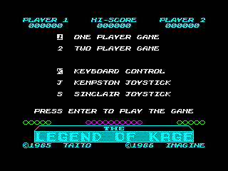 Legend of Kage — ZX SPECTRUM GAME ИГРА
