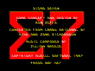 Sigma 7 — ZX SPECTRUM GAME ИГРА