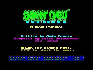Street Cred' Football — ZX SPECTRUM GAME ИГРА