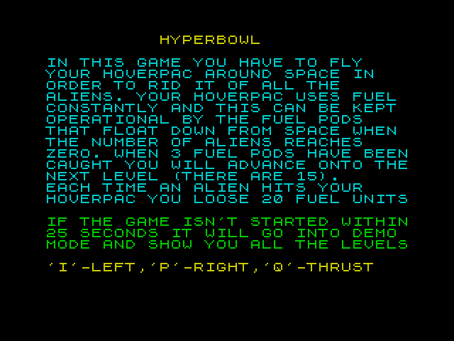 Hyperbowl — ZX SPECTRUM GAME