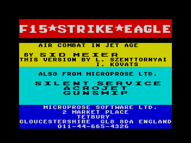F-15 Strike Eagle — ZX SPECTRUM GAME ИГРА