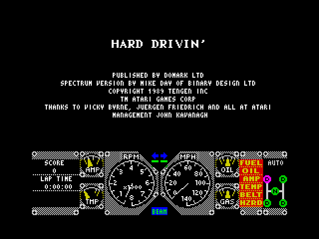 Hard Drivin' — ZX SPECTRUM GAME ИГРА