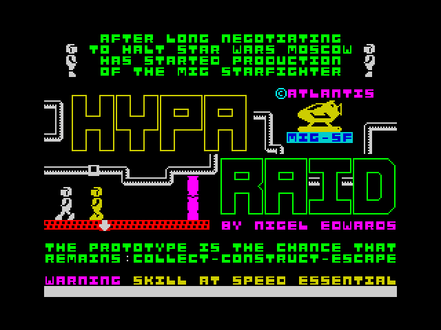 Hypa Raid — ZX SPECTRUM GAME ИГРА