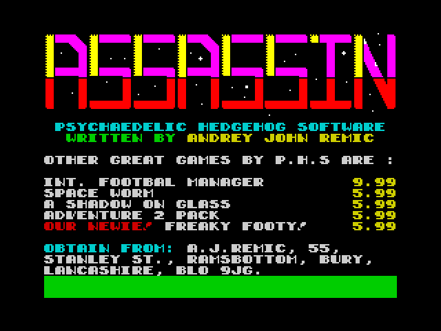 Assassin — ZX SPECTRUM GAME ИГРА