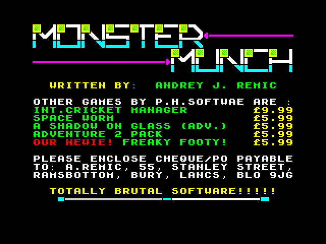 Monster Munch — ZX SPECTRUM GAME ИГРА