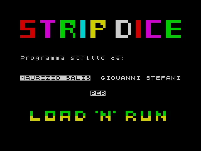 Strip-Dice — ZX SPECTRUM GAME ИГРА