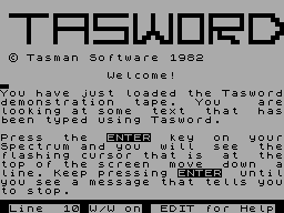 Tasword — ZX SPECTRUM GAME ИГРА