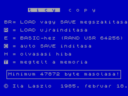 Ticy Copy — ZX SPECTRUM GAME
