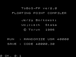 ToBoS Fp — ZX SPECTRUM GAME ИГРА